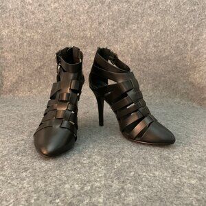 Club Couture Women's Heel Black Double Strap Back Zip Pump Pointed Toe Shoes